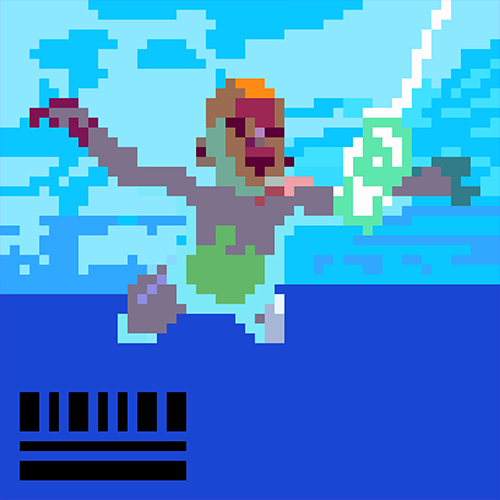 NFT Pixel Art 90's Nirvana's Nevermind album cover on OpenSea